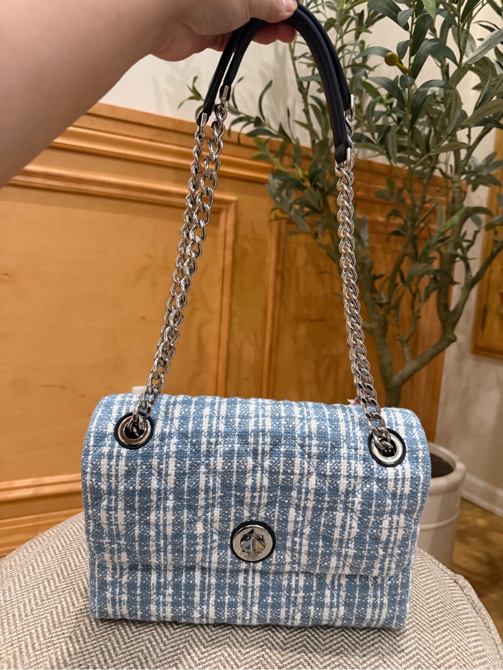 NWT Kate Spade Natalia Denim Tweed Shoulder Bag